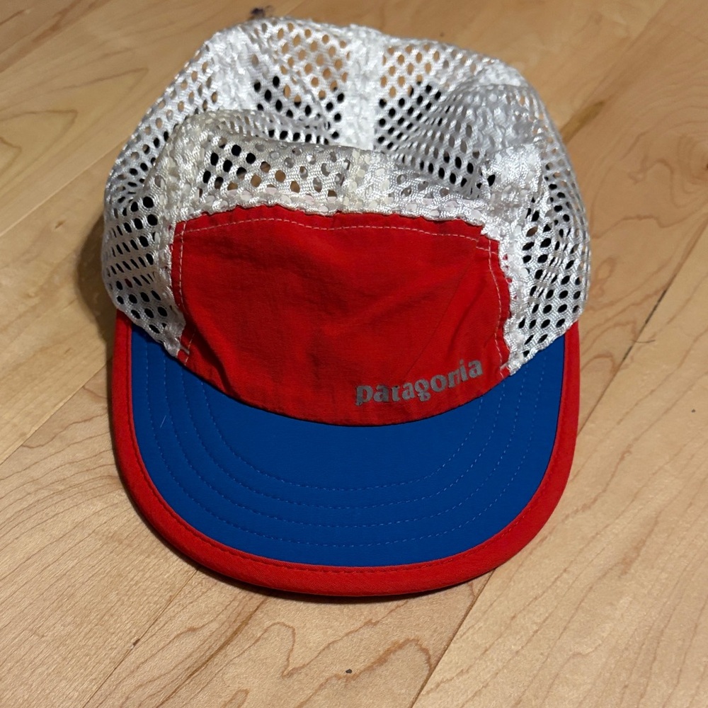 Patagonia Red and Blue Mesh Duckbill Hat